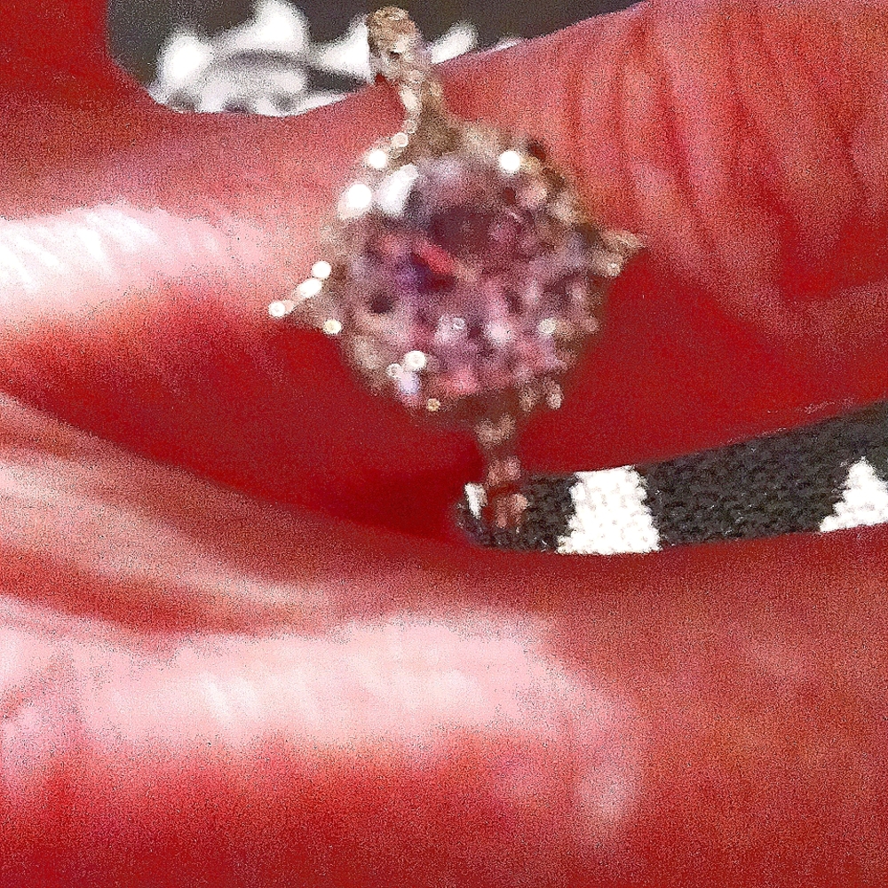 Size 5, diamond imitation in silver imitation